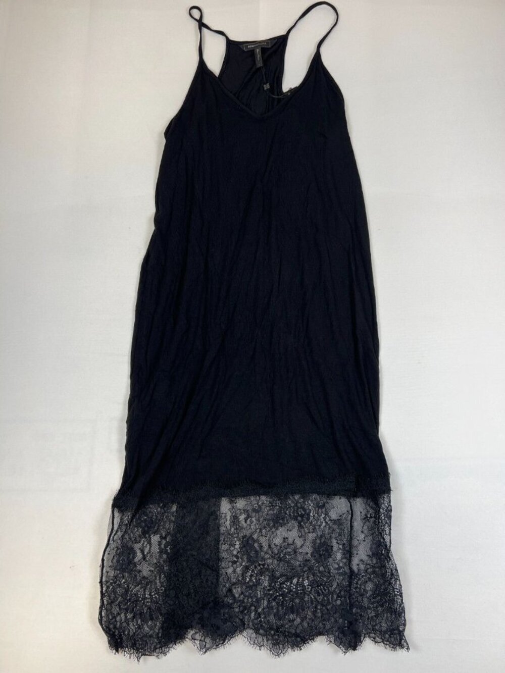 BCBGMAXAZRIA Women Large Black Bridget Lace Trim Slip Dress NWT - Picture 1 of 8